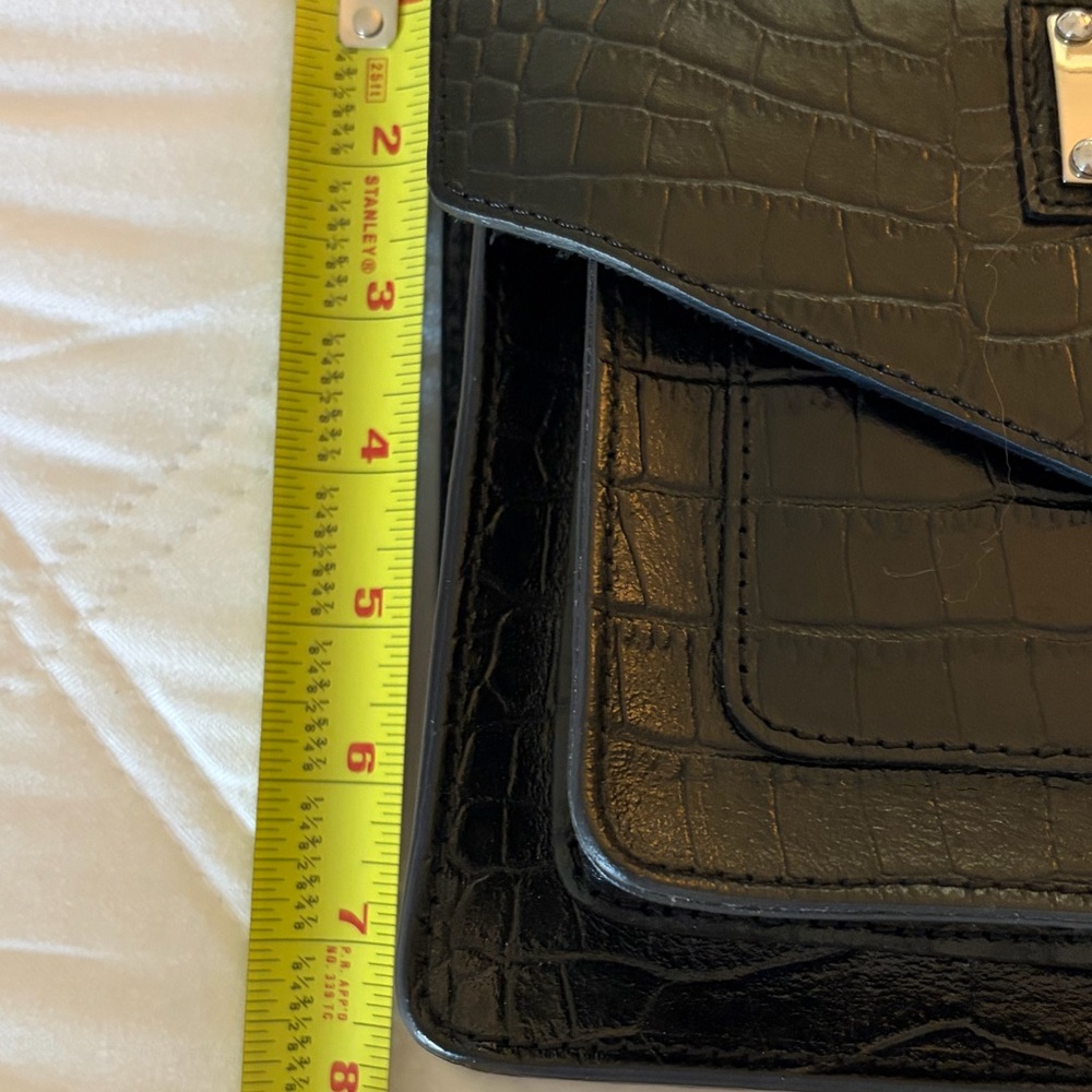 Valentino Black Croc-Embossed Crossbody Bag - Picture 9 of 10